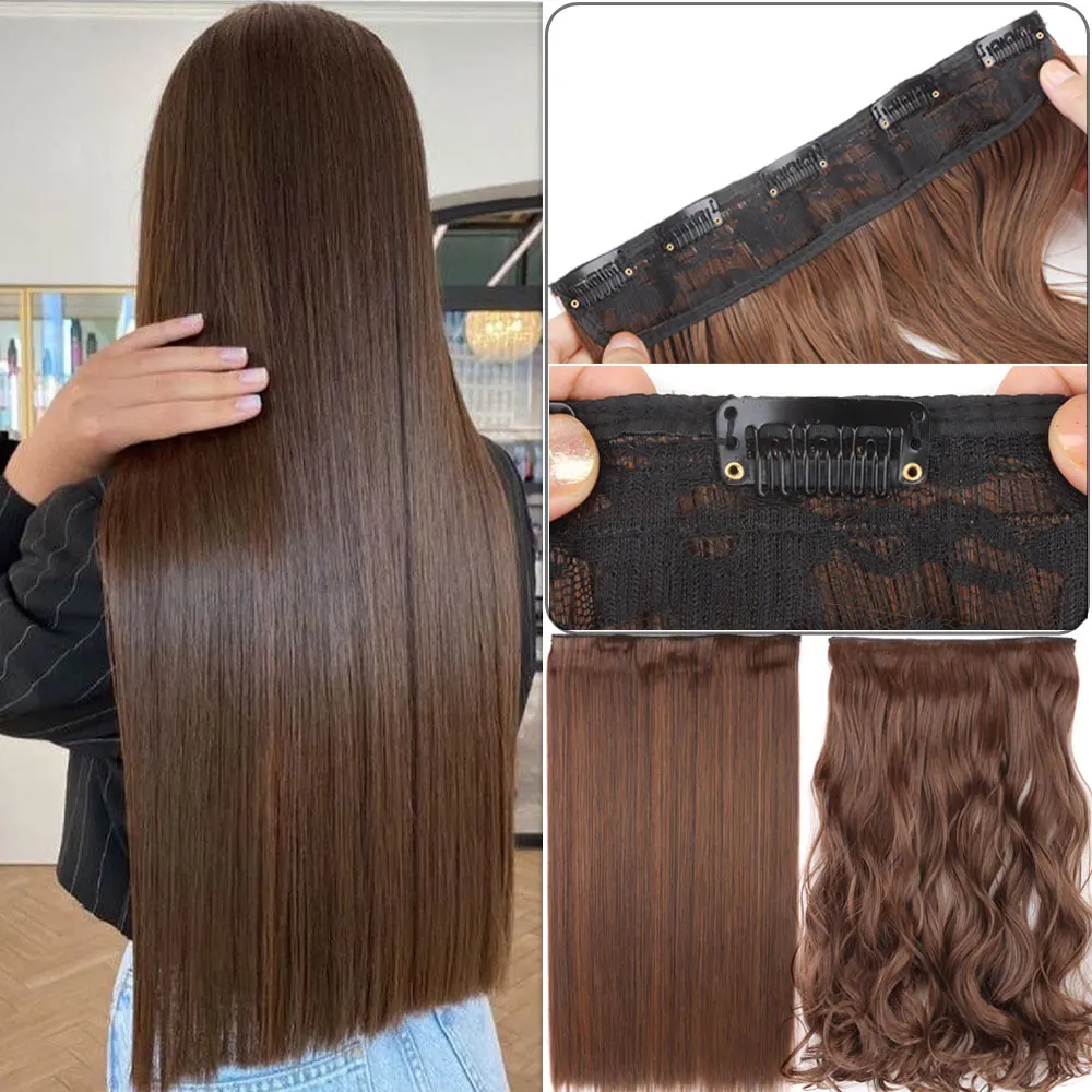 Long Straight Wavy 5 Clips Hair Extensions Synthetic Clip On Hair Extensions High Tempreture Fake Hair Hairpiece For Women
Long Straight Wavy 5 Clips Hair Extensions Synthetic Clip On Hair Extensions High Tempreture Fake Hair Hairpiece For Women