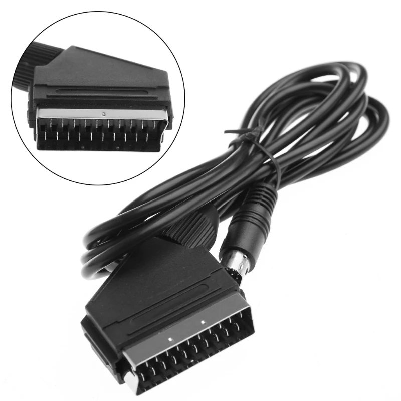 Черный 1 8 м/6 футов Scart AV TV видео кабель для Sega Saturn NTSC & PAL версии LX9A|Кабели VGA| |