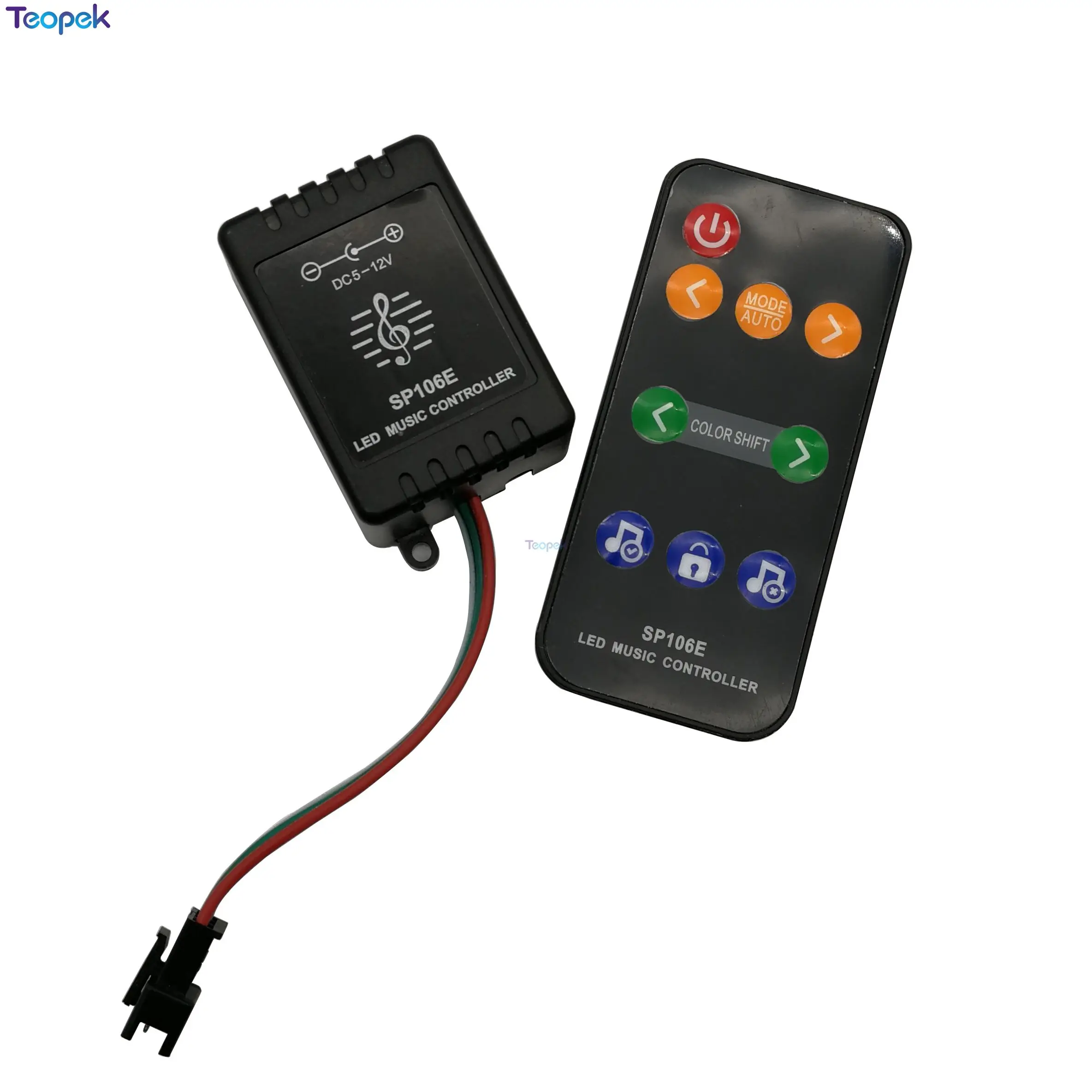 SP106E Music Pixel LED Controller Sound Activated Wireless RF Remote Controller for WS2811 WS2812B SK6812 LED Lights DC5-12V
SP106E Music Pixel LED Controller Sound Activated Wireless RF Remote Controller for WS2811 WS2812B SK6812 LED Lights DC5-12V