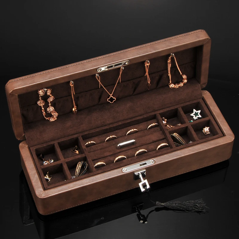 Women Jewelry Storage Box New Fashion double-Layer Jewelry Accessory Storage Box with key Birthday Marriage Gift for women
Women Jewelry Storage Box New Fashion double-Layer Jewelry Accessory Storage Box with key Birthday Marriage Gift for women