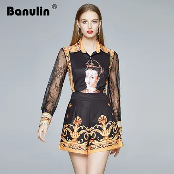 Banulin Summer Runway Retro 2 Pieces Sets for Women Vintage Print Patchwork Lace Sleeve Top Shirt Blouse Shorts Suits Outfits
Banulin Summer Runway Retro 2 Pieces Sets for Women Vintage Print Patchwork Lace Sleeve Top Shirt Blouse Shorts Suits Outfits
