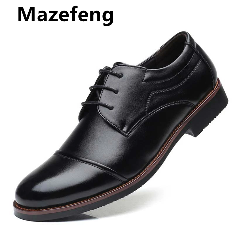 

2019 Men Brogue Shoes Split Leather Oxfords Shoes Classic Handmade Men Business Shoes Lace Up Brogue Wedding Dress Shoes Brown