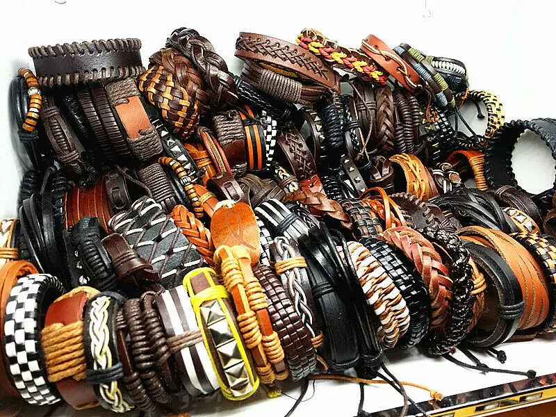 MIXMAX 50pcs men leather bracelet genuine Mixed Styles Real Leather Handmade Fashion Jewelry Cuff Bracelets wholesale lots bulk
MIXMAX 50pcs men leather bracelet genuine Mixed Styles Real Leather Handmade Fashion Jewelry Cuff Bracelets wholesale lots bulk