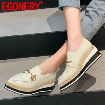 EGONERY spring new casual women pumps high heels platform pointed toe genuine leather metal decoration women shoes drop shipping
EGONERY spring new casual women pumps high heels platform pointed toe genuine leather metal decoration women shoes drop shipping