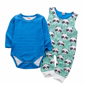 2PCS Kids set Newborn Baby Boy Girl Winter Warm Clothes Panda Printed Romper Blue Striped Bodysuit Toddlers Outfits Clothing
2PCS Kids set Newborn Baby Boy Girl Winter Warm Clothes Panda Printed Romper Blue Striped Bodysuit Toddlers Outfits Clothing