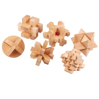 6PCS/Set New Design Kong Ming Lock Brain Teaser 3D Wooden Nine Link Interlocking Burr Puzzles Game Toy for Adults Kids
6PCS/Set New Design Kong Ming Lock Brain Teaser 3D Wooden Nine Link Interlocking Burr Puzzles Game Toy for Adults Kids