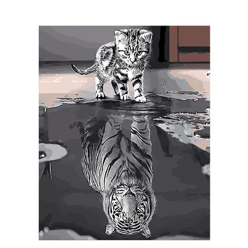 Reflection cat DIY Oil diy Paint By Number Calligraphy Painting Acrylic Painting by number On Canvas For Home Decor 40x50cm
Reflection cat DIY Oil diy Paint By Number Calligraphy Painting Acrylic Painting by number On Canvas For Home Decor 40x50cm