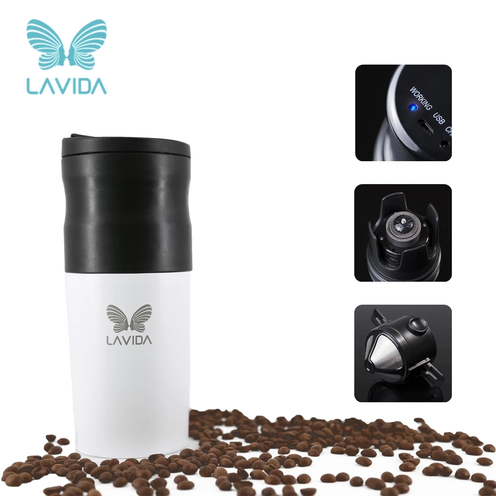 LAVIDA Coffee Maker Machine Portable Electric Mini Coffee Grinder Milling Coffee Bean Cup for Camping Kitchen Espresso Machine
LAVIDA Coffee Maker Machine Portable Electric Mini Coffee Grinder Milling Coffee Bean Cup for Camping Kitchen Espresso Machine