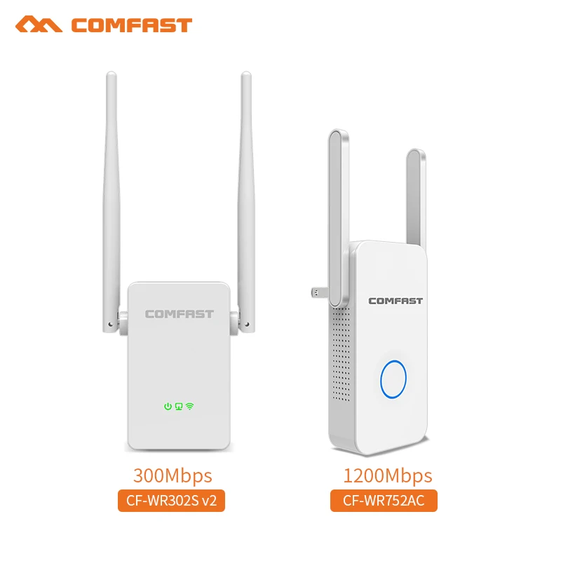 

Comfast 802.11ac 1200Mbps Gigabit WiFi Repeater & 300Mbps WiFi Range Extender Antennas 2.4Ghz Wi fi Signal Amplifer WIFI router