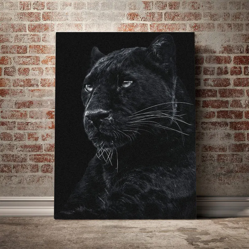 Настенный постер с изображением Пантеры Картина на холсте дикой черной для