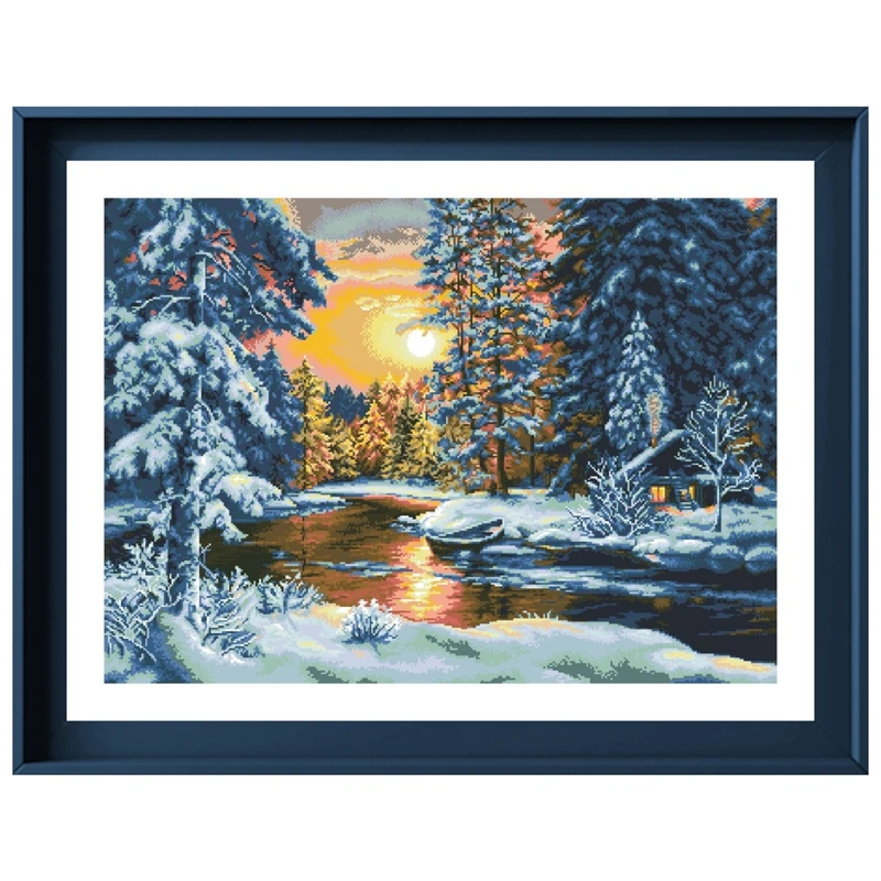 Наборы для вышивки крестиком Dreampattern лес закат, Зимний снег, рисунок из мультфильмов, дизайн 18ct 14ct 11ct, без принта, холст для рукоделия 
Наборы для вышивки крестиком Dreampattern лес закат, Зимний снег, рисунок из мультфильмов, дизайн 18ct 14ct 11ct, без принта, холст для рукоделия