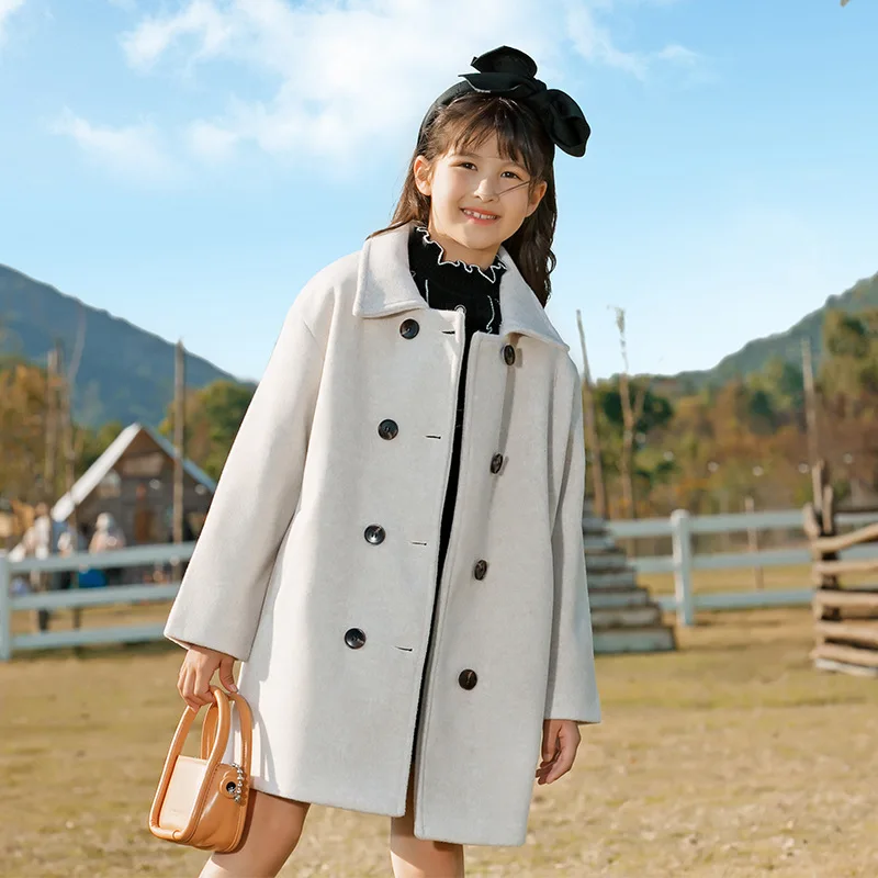 Autumn Winter Woolen Overcoats For Girls Fashion Peter Pan Collar Double Breasted Coats Children Casual Outerwear Jackets 5-14Y
Autumn Winter Woolen Overcoats For Girls Fashion Peter Pan Collar Double Breasted Coats Children Casual Outerwear Jackets 5-14Y