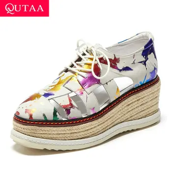 QUTAA 2020 Wedge High Heel Lace Up Sneakers Casual Round Toe Platform Women Pumps Sheepskin Cut Outs Ladies Shoes Size 34-39
QUTAA 2020 Wedge High Heel Lace Up Sneakers Casual Round Toe Platform Women Pumps Sheepskin Cut Outs Ladies Shoes Size 34-39