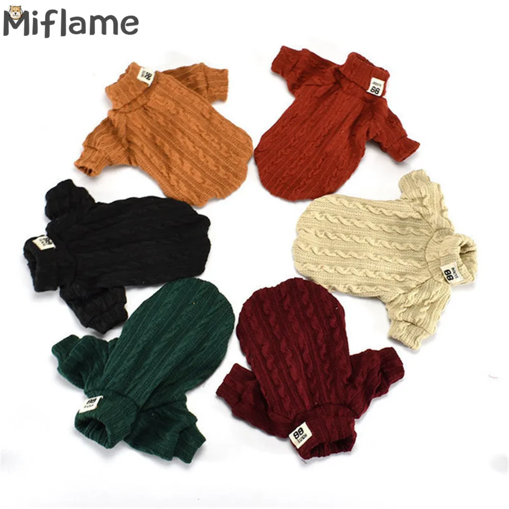 

Miflame 2021 Fashion Small Dogs Sweater Winter Warm Dog Clothes Schnauzer Chihuahua Turtleneck Pets Cats Sweater Puppy Clothing