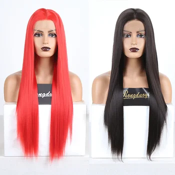RONGDUOYI Long Hair Straight Synthetic Lace Front Wig Pink Fiber Hair Cosplay Wigs for Women Dark Brown Heat Resistant Lace Wig
RONGDUOYI Long Hair Straight Synthetic Lace Front Wig Pink Fiber Hair Cosplay Wigs for Women Dark Brown Heat Resistant Lace Wig
