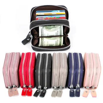 Genuine Leather Women Credit Card Holder Wallet Cowhide Leather Cardholder Men Card Purses with Zipper Coin Pocket
Genuine Leather Women Credit Card Holder Wallet Cowhide Leather Cardholder Men Card Purses with Zipper Coin Pocket