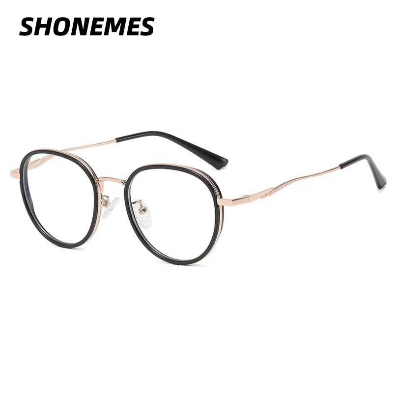 

SHONEMES Anti Blue Light Round Glasses Frame Women Men Retro TR90 Curved Eyeglasses Frames for Reading Computer Work