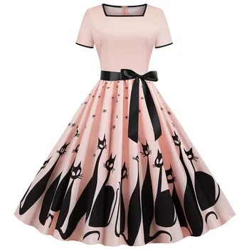 Summer Dress Elegant Vintage Party Dresses Robe Midi Vestidos 2020 Women Short Sleeve Square Collar Floral Print Femme Plus Size
Summer Dress Elegant Vintage Party Dresses Robe Midi Vestidos 2020 Women Short Sleeve Square Collar Floral Print Femme Plus Size