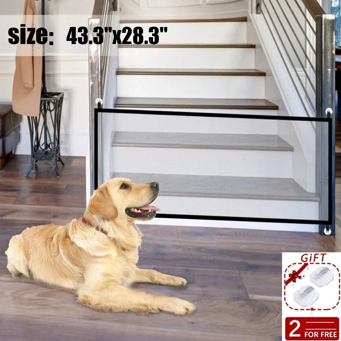 Pet Dog Gate Ingenious Mesh Magic Pet Gate For Dogs Safe Guard and Install Pet Dog Safety Enclosure Dog Fences Dropshipping