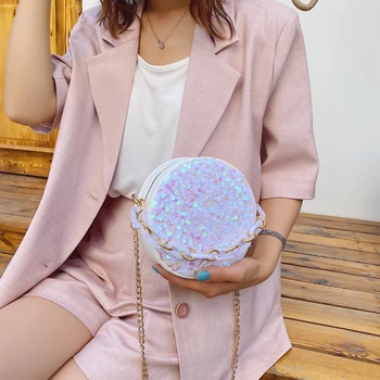 New Fashion Sequins Women Bag Lady Shoulder Messenger Bags Female Circular Handbags Chain Design PU Leather Crossbody Bag
New Fashion Sequins Women Bag Lady Shoulder Messenger Bags Female Circular Handbags Chain Design PU Leather Crossbody Bag