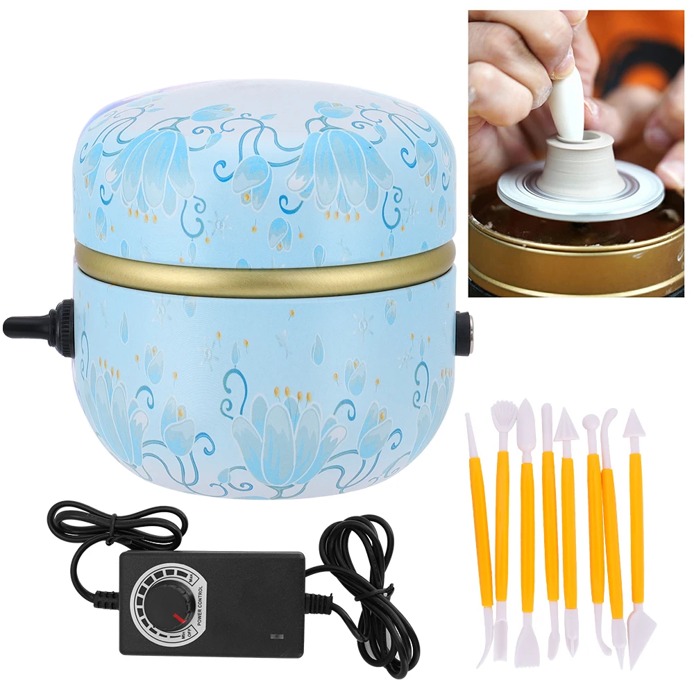 Mini Electric Pottery Wheel Machine with 8pcs Pottery Tools Pottery Forming Machine with Tray for DIY Ceramic Work Clay Craft
Mini Electric Pottery Wheel Machine with 8pcs Pottery Tools Pottery Forming Machine with Tray for DIY Ceramic Work Clay Craft