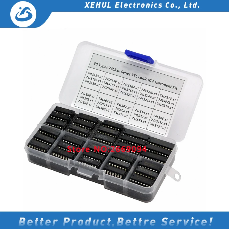 30 Types 74LSxx Series Logic IC Assortment Kit, TTL, Low-Power Schottky Logic IC
30 Types 74LSxx Series Logic IC Assortment Kit, TTL, Low-Power Schottky Logic IC