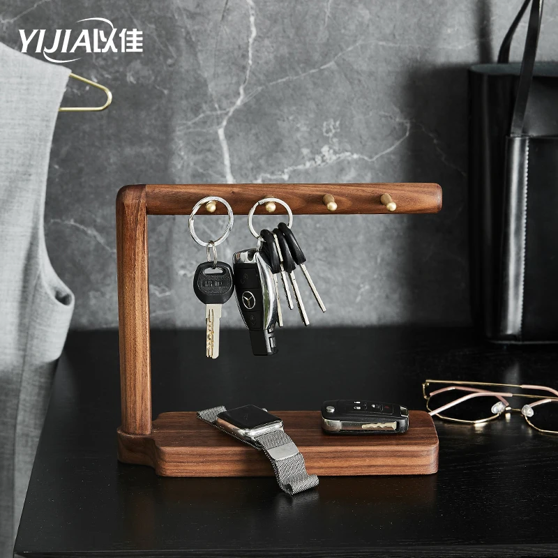 Jewelry storage rack solid wood brass key rack home necklace earrings display stand
Jewelry storage rack solid wood brass key rack home necklace earrings display stand