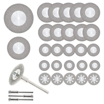 32Pcs Cutting Wheel Set Diamond Cutting Discs Rotary Tool with Mandrels Mini HSS Saw Blades for Metal Wood Stone 
32Pcs Cutting Wheel Set Diamond Cutting Discs Rotary Tool with Mandrels Mini HSS Saw Blades for Metal Wood Stone