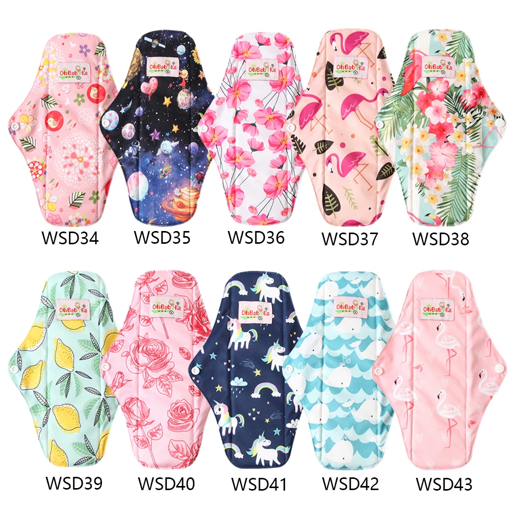 Ohbabyka-6pcs-Waterproof-Cloth-Sanitary-Pads-Women-Reusable-Panty-Liner-with-1-Wet-Bag-Sanitary-Pads
