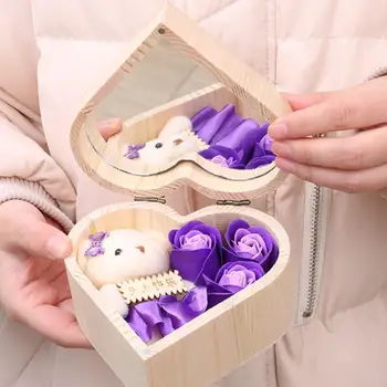 Heart Shape Wooden Box Colorful Handmade Rose Flower Soaps With Mirror Box For Valentine Day Gift LX9378
Heart Shape Wooden Box Colorful Handmade Rose Flower Soaps With Mirror Box For Valentine Day Gift LX9378
