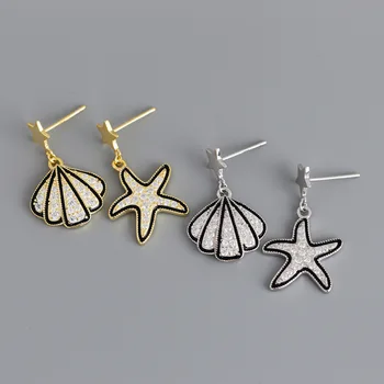 Fashion 925 sterling silver shell sea star ladies earrings personality creative ladies silver jewelry party accessories
Fashion 925 sterling silver shell sea star ladies earrings personality creative ladies silver jewelry party accessories