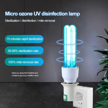 UVC Disinfection Light E27 Lamp Holder LED Micro Ozone Sterilizer Home Clean Air Kill Disinfection Bulb Portable Quartz Bulb
UVC Disinfection Light E27 Lamp Holder LED Micro Ozone Sterilizer Home Clean Air Kill Disinfection Bulb Portable Quartz Bulb