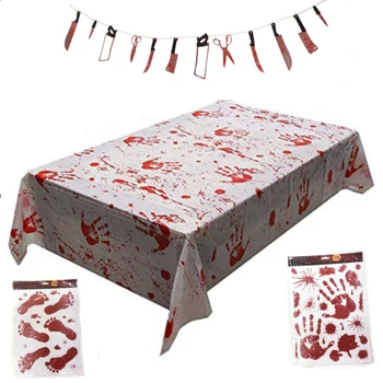 Halloween Scary Party Decor Set Bloody Props Banner Footprint Handprint Stickers Tablecover Haunted House Decor Supplies
Halloween Scary Party Decor Set Bloody Props Banner Footprint Handprint Stickers Tablecover Haunted House Decor Supplies
