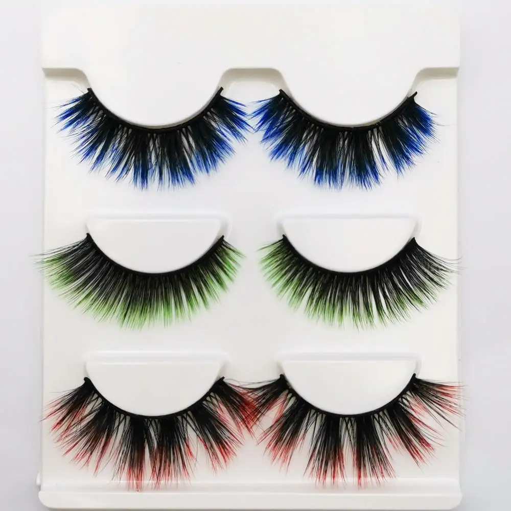 HUARUITAI Colorful gradient false eyelashes false fluffy 3 pairs eyelashes makeup tools
HUARUITAI Colorful gradient false eyelashes false fluffy 3 pairs eyelashes makeup tools