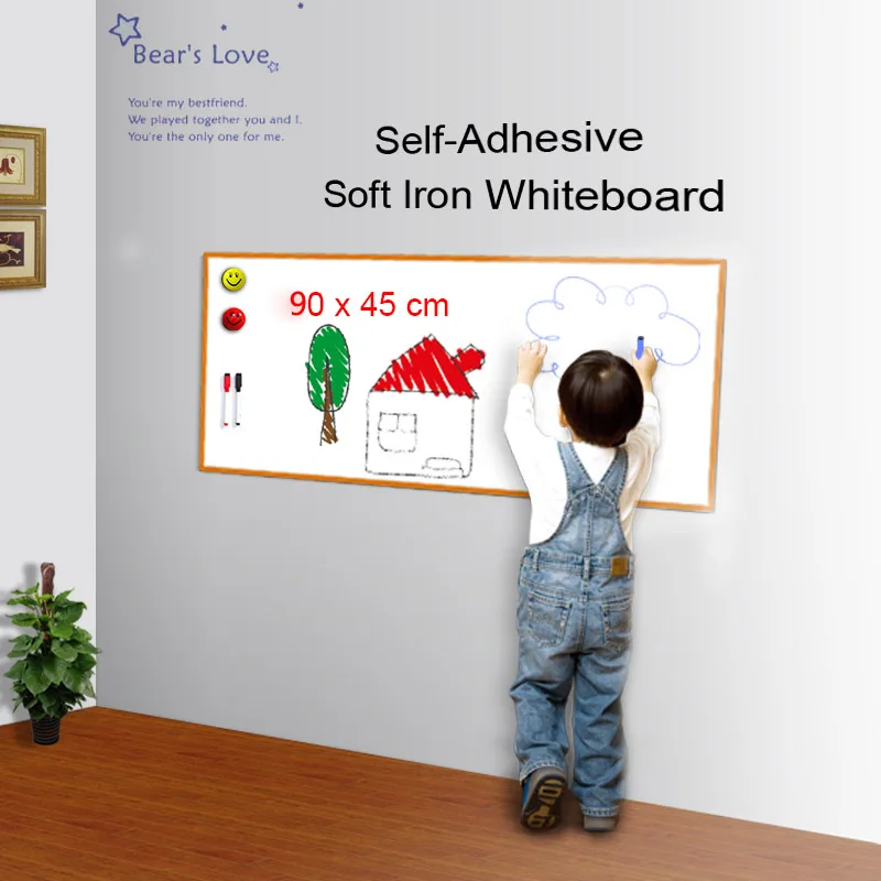 Magnetic Board Writing Board Self-Adhesive whiteboard Soft Iron Wall Sticker Flexible Erasable Drawing Board 90x45cm
Magnetic Board Writing Board Self-Adhesive whiteboard Soft Iron Wall Sticker Flexible Erasable Drawing Board 90x45cm