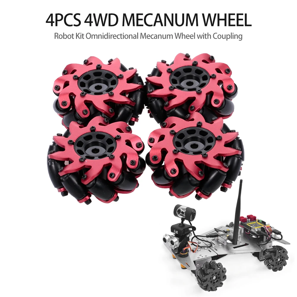 Heavy Duty Drive 4WD Mecanum Wheel Robot Kit Omnidirectional Mecanum Wheel with Coupling for 1/10 RC Truck Car Robot 4PCS
Heavy Duty Drive 4WD Mecanum Wheel Robot Kit Omnidirectional Mecanum Wheel with Coupling for 1/10 RC Truck Car Robot 4PCS