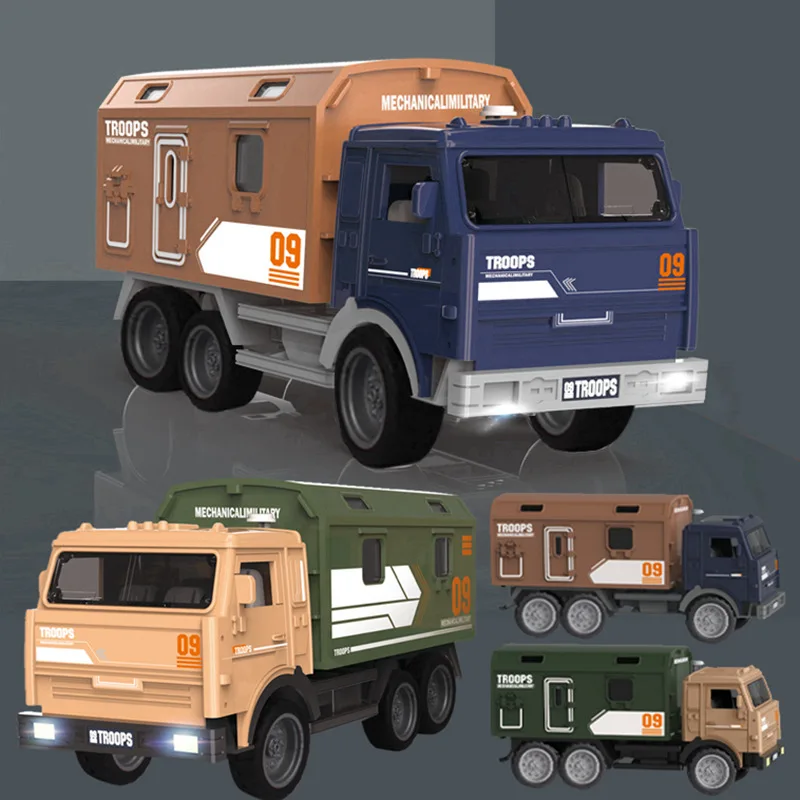 Модель грузовика военного фургона 1:32 модель ретро имитация звука светильник