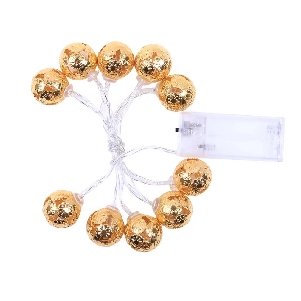 Фото Металлический шар праздничный светильник для занавесок гирлянда теплые белые