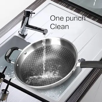 Honeycomb Non-Stick Wok 304 Stainless Steel Spatula Eco-Friendly Smokeless Wok Frying Pan 34cm Cookware Pot Pancake Fried Egg
Honeycomb Non-Stick Wok 304 Stainless Steel Spatula Eco-Friendly Smokeless Wok Frying Pan 34cm Cookware Pot Pancake Fried Egg