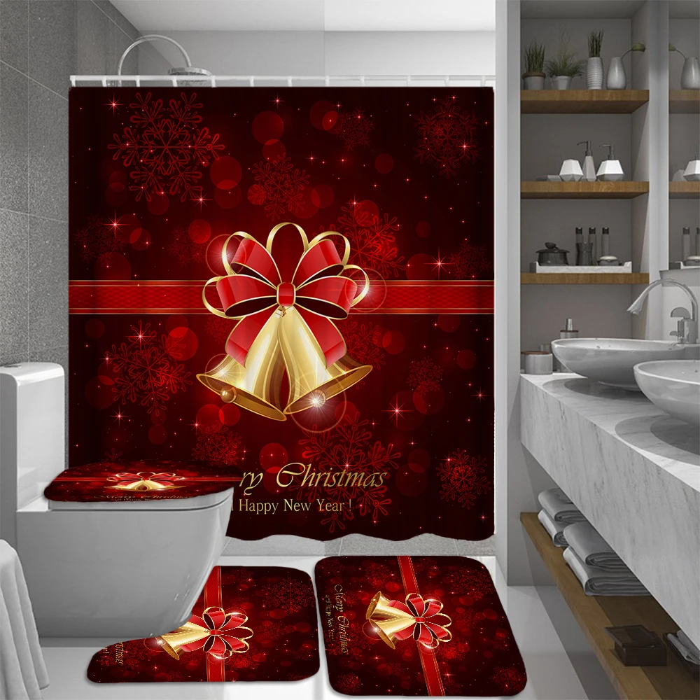 Merry Christmas Polyester Waterproof Shower Curtain Sets 180*180cm Bathroom Curtains Toilet Cover Mat Non Slip Rug Set
Merry Christmas Polyester Waterproof Shower Curtain Sets 180*180cm Bathroom Curtains Toilet Cover Mat Non Slip Rug Set