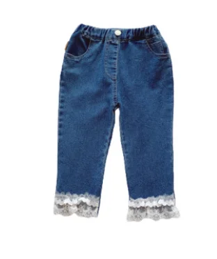 Girls Dark Blue Jeans, Elastic Waist Lace Hem Denim Pants for Spring/ Autumn/ Winter, 3-8 Years
Girls Dark Blue Jeans, Elastic Waist Lace Hem Denim Pants for Spring/ Autumn/ Winter, 3-8 Years