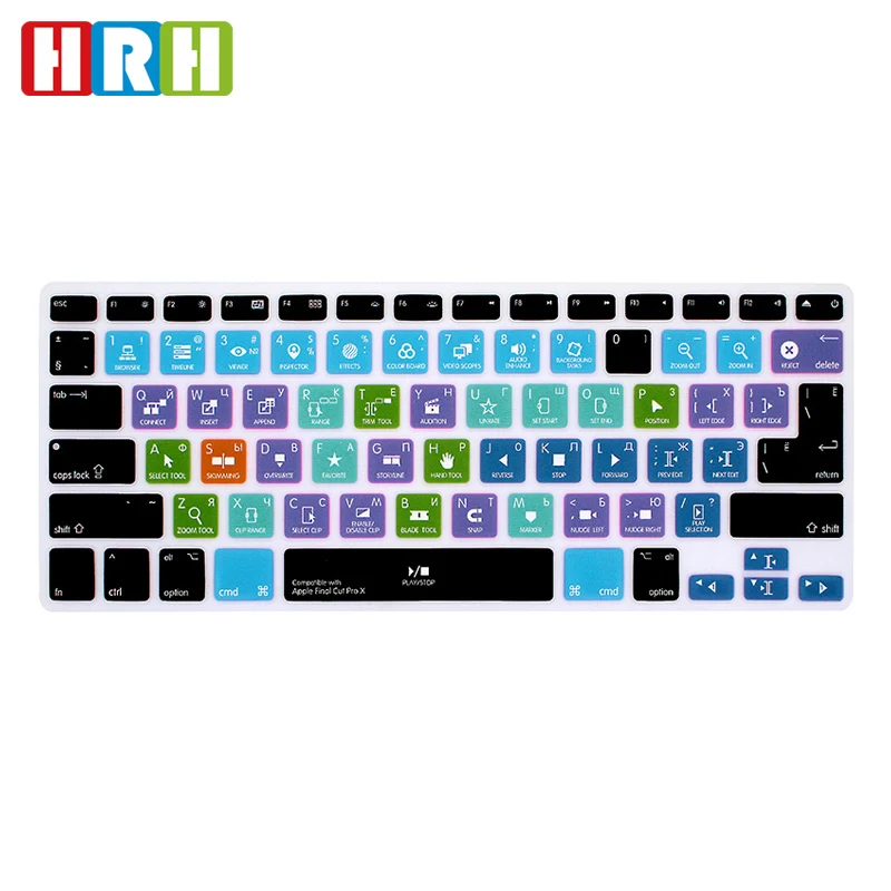 HRH Durable Final Cut Pro X Hotkeys Russian Shortcuts Functional Keyboard Cover Silicone Skin For MacBook Air Pro Retina 13"15"
HRH Durable Final Cut Pro X Hotkeys Russian Shortcuts Functional Keyboard Cover Silicone Skin For MacBook Air Pro Retina 13"15"