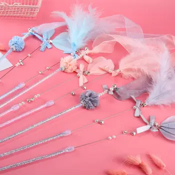 Kitten Fishing Rod Wand Toy Pink Cat Teaser Toy With Colorful Balls And Tassels Pet Interactive Toy DIY Cat Teaser Stick 
Kitten Fishing Rod Wand Toy Pink Cat Teaser Toy With Colorful Balls And Tassels Pet Interactive Toy DIY Cat Teaser Stick