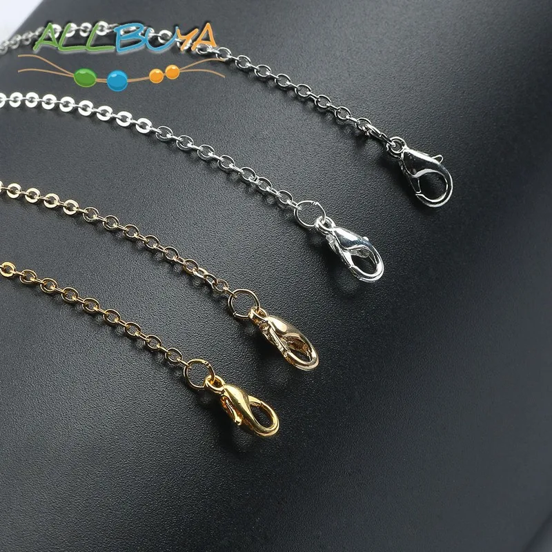 12pcs/lot Metal Open Link 2.0mm Bracelet Necklace Chains With Lobster Clasp for DIY Handmade Jewelry Making Accessories Supplies 
12pcs/lot Metal Open Link 2.0mm Bracelet Necklace Chains With Lobster Clasp for DIY Handmade Jewelry Making Accessories Supplies