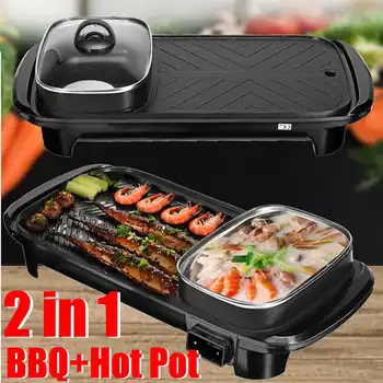 220V Electric BBQ Barbecue Plate Smokeless + Soup Pot Non stick Multi-function Pan Hot Pot home cookware Electric Cook Machine
220V Electric BBQ Barbecue Plate Smokeless + Soup Pot Non stick Multi-function Pan Hot Pot home cookware Electric Cook Machine