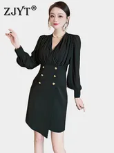 Elegant Double Breasted Buttons Office Spring Dresses for Women 2022 Long Sleeve Empire Knee Length Party Vestidos White Black
Elegant Double Breasted Buttons Office Spring Dresses for Women 2022 Long Sleeve Empire Knee Length Party Vestidos White Black