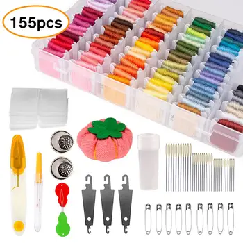 155pcs/set Embroidery Thread String Kits with Organizer Storage Box clothing Cross Stitch Tools Embroidery sew Kit accessories
155pcs/set Embroidery Thread String Kits with Organizer Storage Box clothing Cross Stitch Tools Embroidery sew Kit accessories