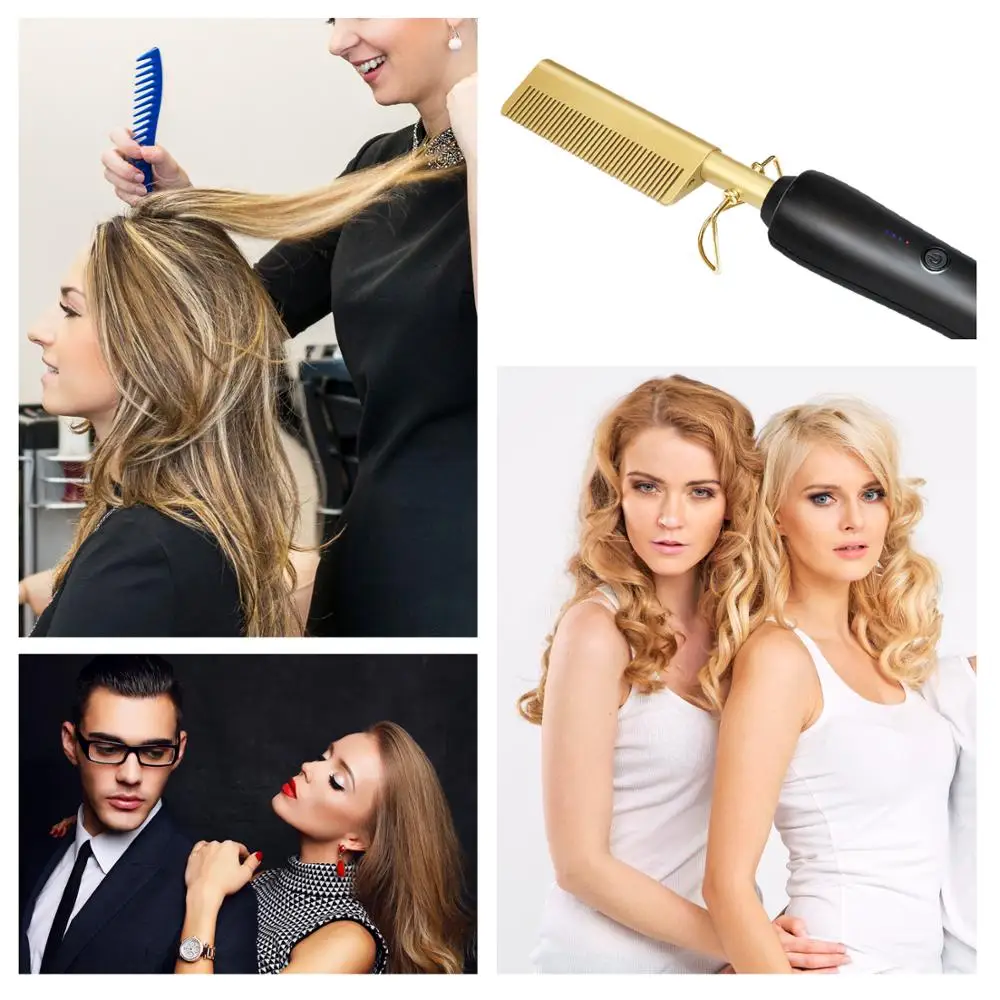 2 IN1 Electric Heat Hair Curler Straightener Comb Flat Iron Environmentally Friendly Titanium Alloy Curling Straightening Brush
2 IN1 Electric Heat Hair Curler Straightener Comb Flat Iron Environmentally Friendly Titanium Alloy Curling Straightening Brush
