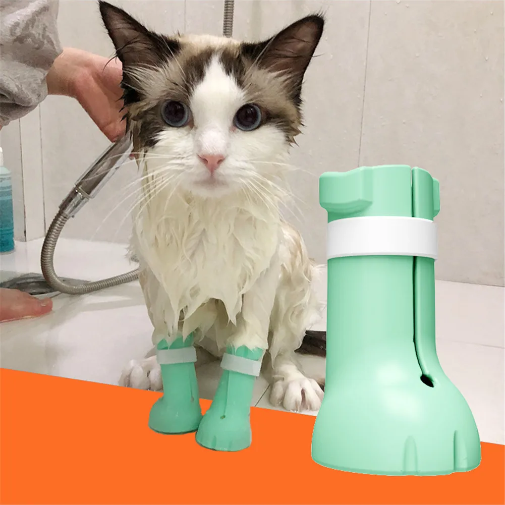 Cat Anti-Scratching Boots Kitten Claw Paw Nails Foot Cover Protector Pet Adjustable Silicone Soft Shoes Pets Bath Washing Boots Cat Anti-Scratching Boots Kitten Claw Paw Nails Foot Cover Protector Pet Adjustable Silicone Soft Shoes Pets Bath Washing Boots