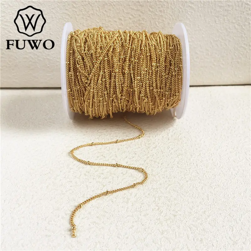FUWO 10Meter Brass Beads Chain With 24k Gold Dipped High Quality Anti-Tarnish Chain For Jewelry Making 1.5-2.5mm NC008
FUWO 10Meter Brass Beads Chain With 24k Gold Dipped High Quality Anti-Tarnish Chain For Jewelry Making 1.5-2.5mm NC008